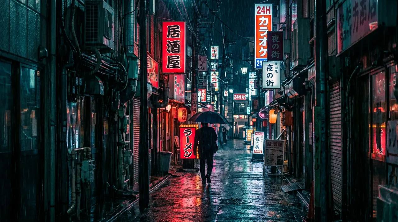 Tokyo alley at night
