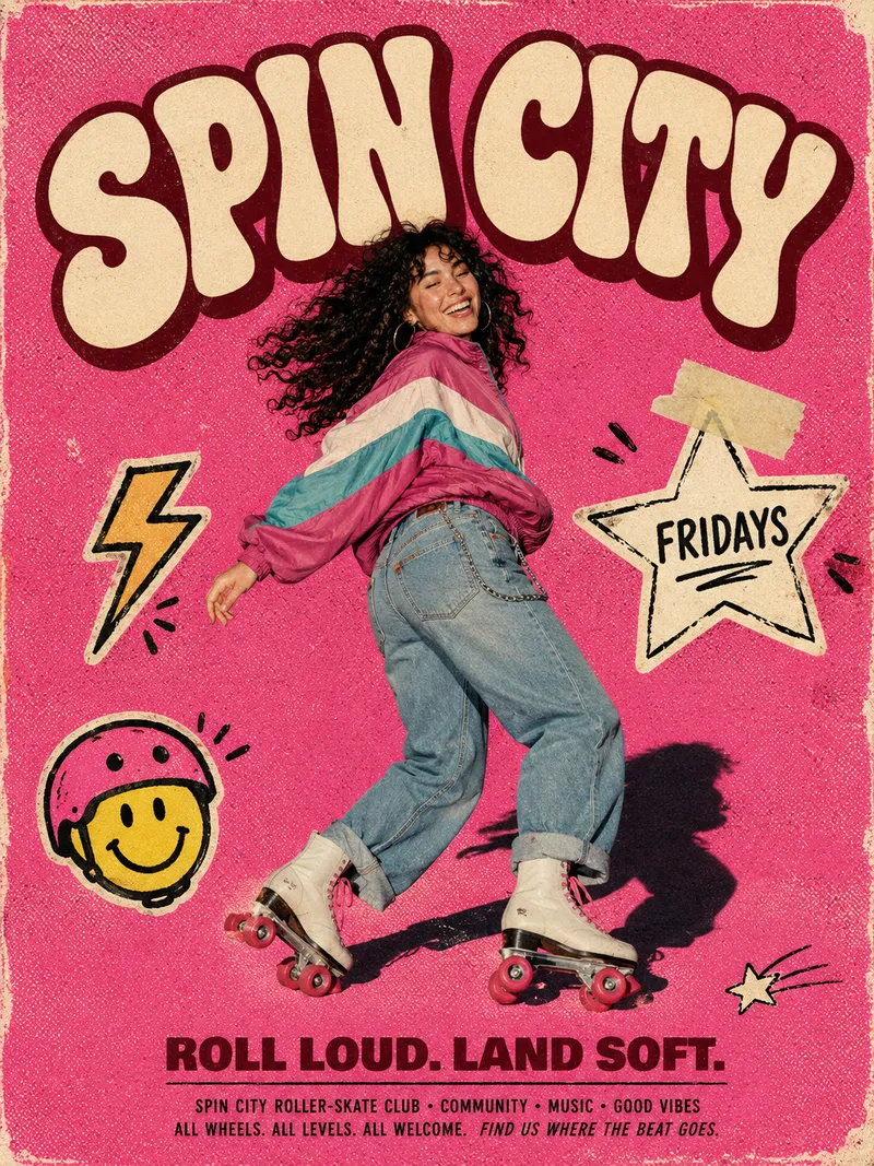 Roller-skate club zine poster