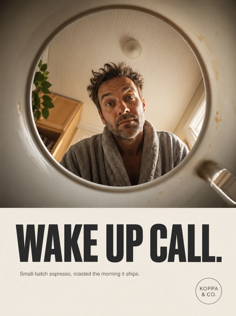 Coffee brand concept ad poster