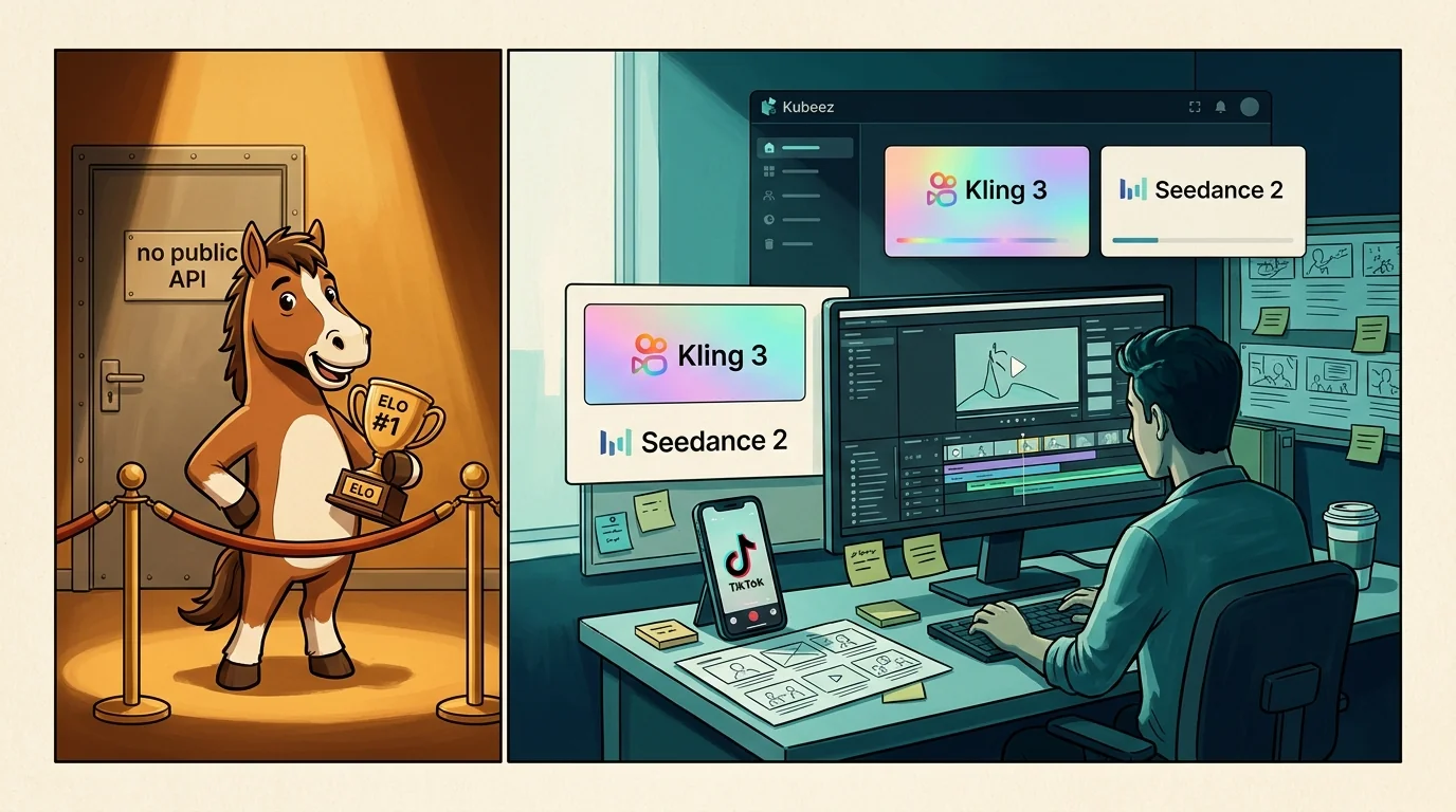 Happy Horse vs Kling 3 y Seedance 2: Por qué ganar un ranking no es un flujo de trabajo